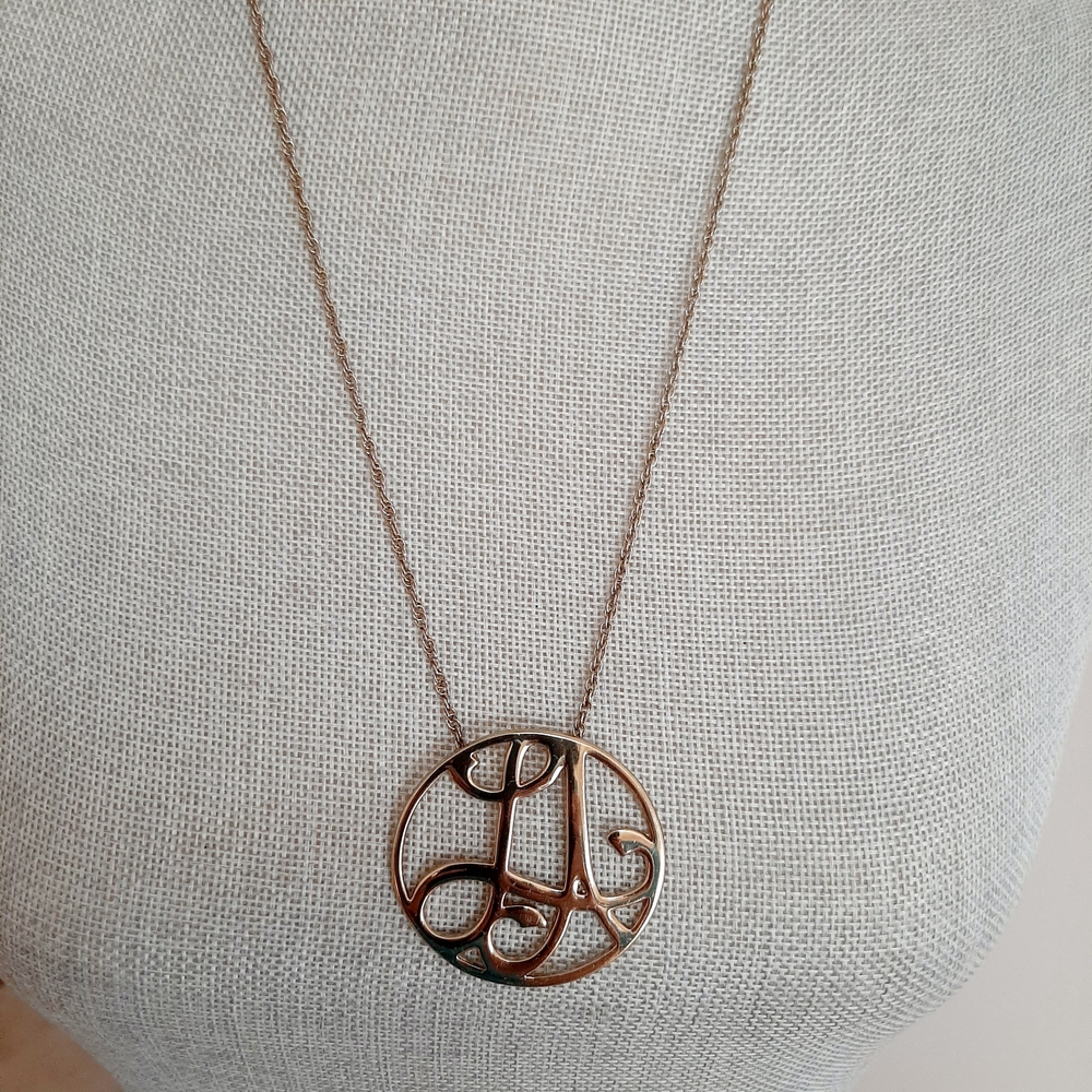 Elegant Gold Monogram Pendant Necklace
